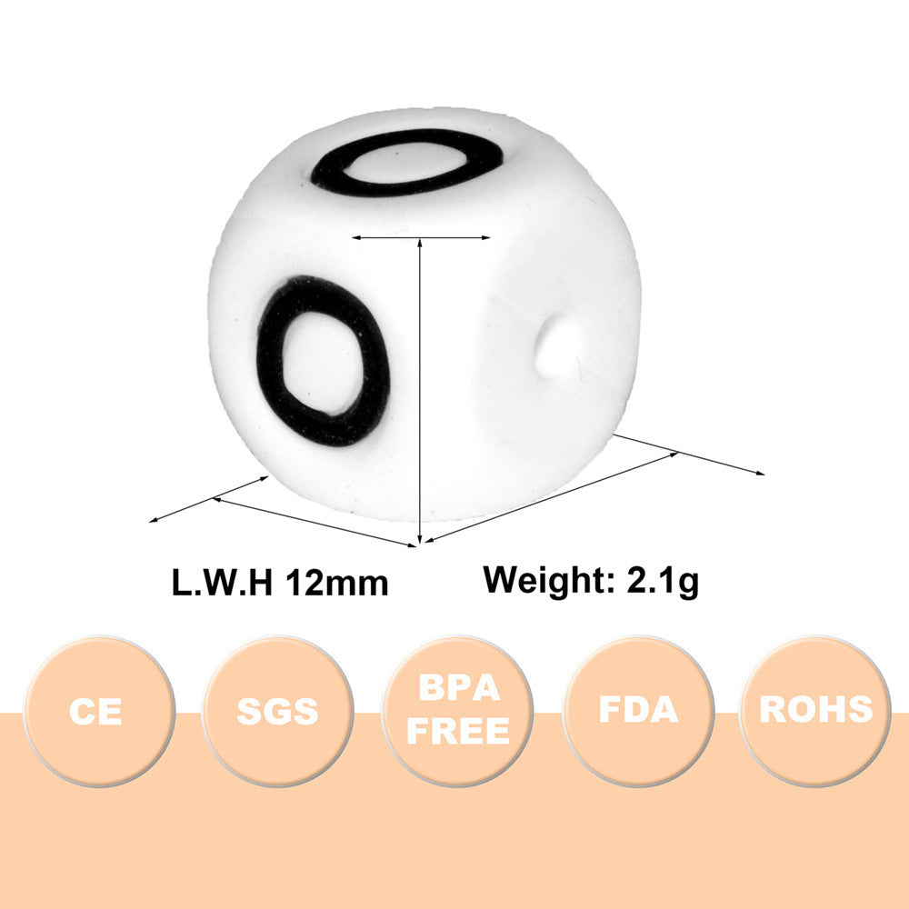 Silicone beads Food grade teething diy bracelet English Letters beads