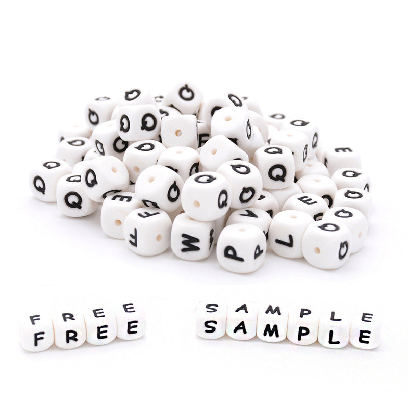 Silicone beads Food grade teething diy bracelet English Letters beads
