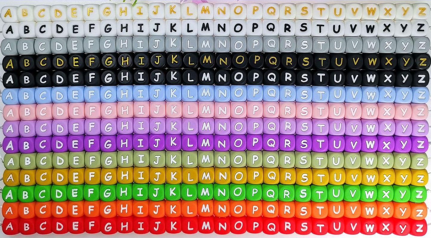 Silicone beads Food grade teething diy bracelet English Letters beads