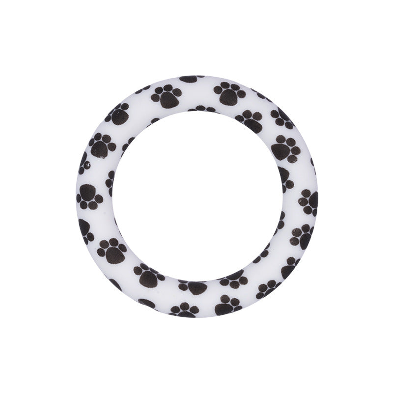 Silicone beads Baby teeth offset flower ring food grade bead toy pacifier chain