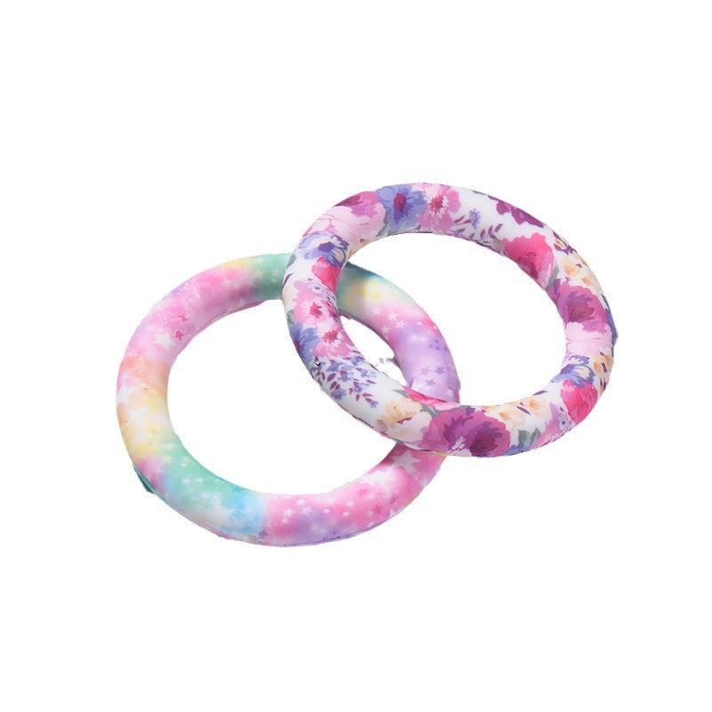 Silicone beads Baby teeth offset flower ring food grade bead toy pacifier chain