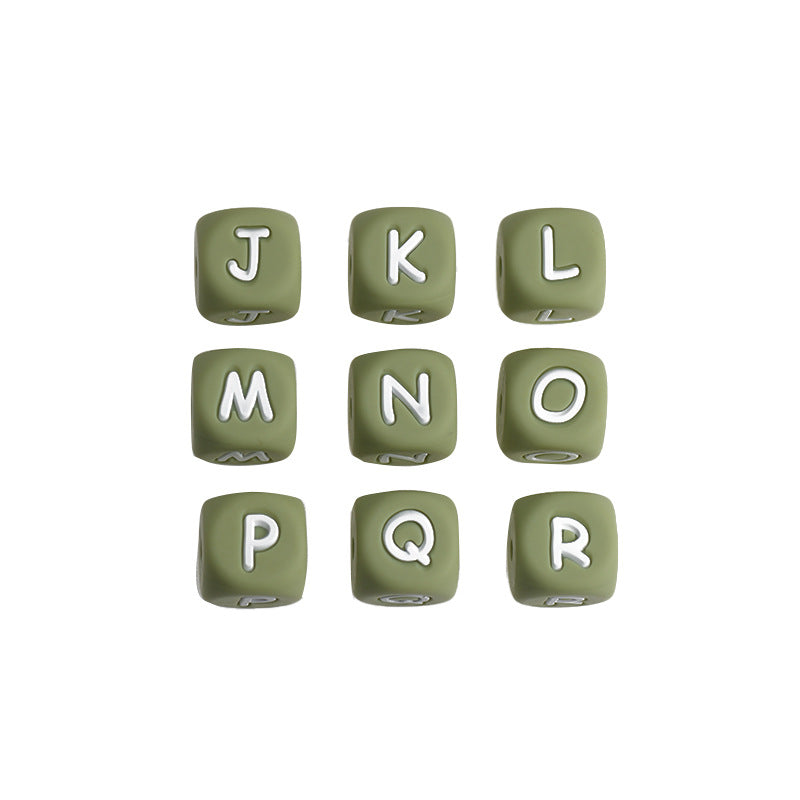 Silicone beads Food grade teething diy bracelet English Letters beads