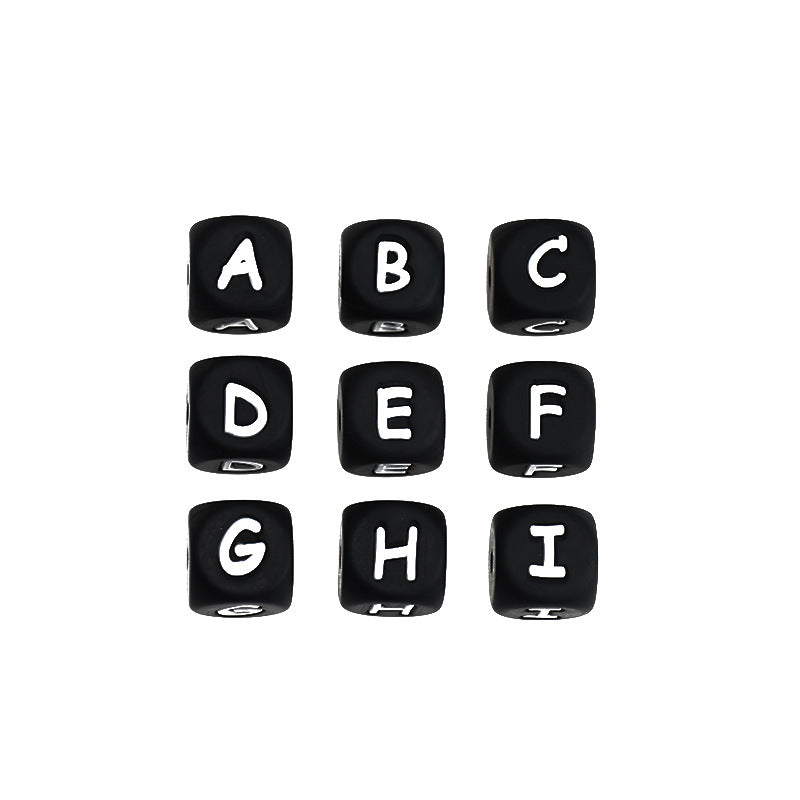 Silicone beads Food grade teething diy bracelet English Letters beads