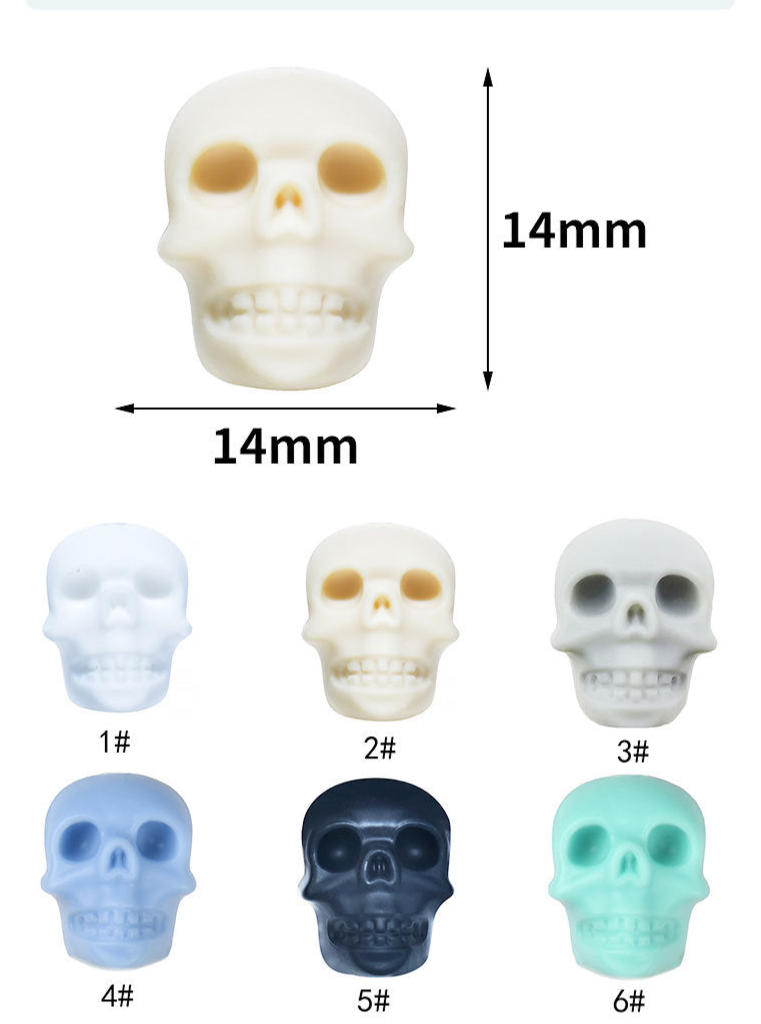 Skull teeth glue funny creative DIY accessories silicone beads F010
