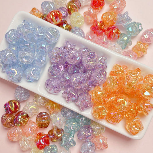 Burst floral large hole Pentacle straight hole beaded diy beads accessories