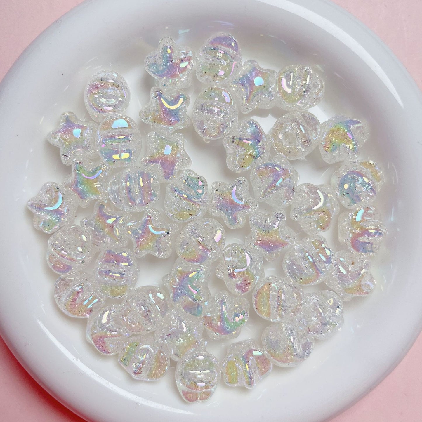 Burst floral large hole Pentacle straight hole beaded diy beads accessories